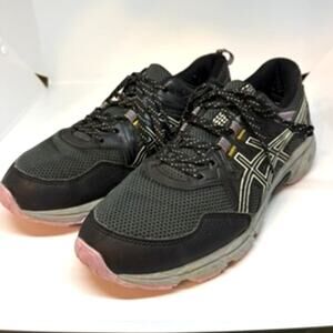 Asics 9 wide gel venture black gray pink athletic shoes